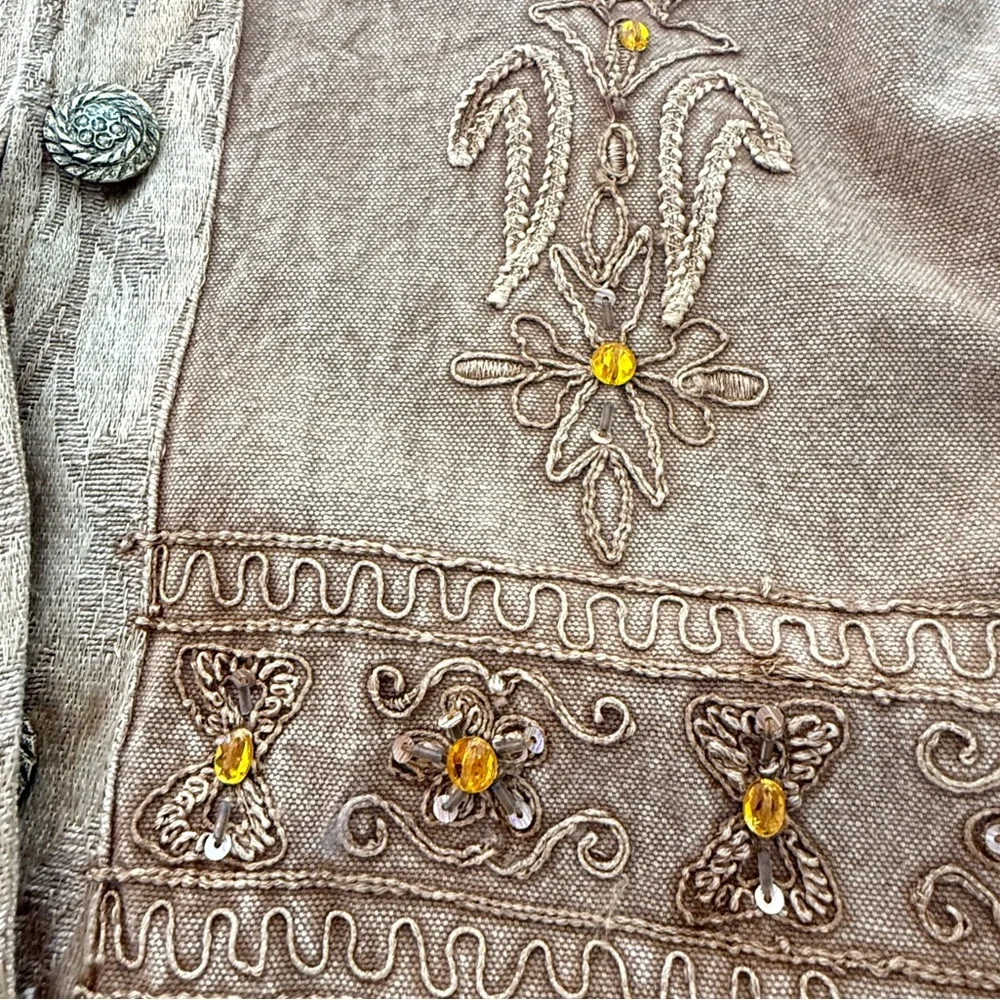 Flashback 100% Cotton Gold Embroidered Jacket
